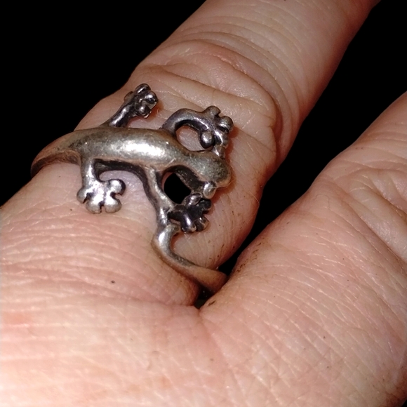 Fabulous looking Geico lizard sterling silver 925 vintage ring size 7 - Picture 1 of 1